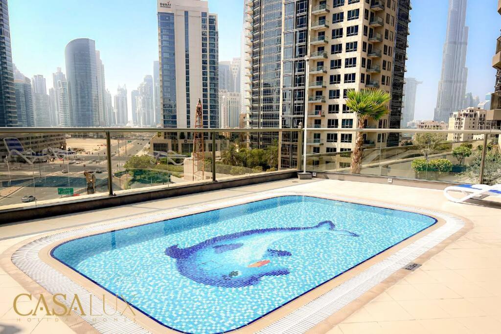 Lovely Big Studio W/ Burj Khalifa View In Downtown 두바이 외부 사진